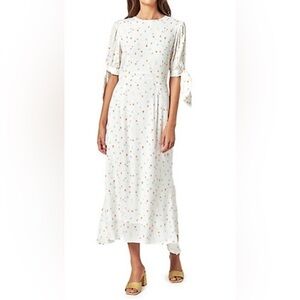 Charlie Holiday Puff-Sleeves Boho Flowy Floral Print Maxi Dress Size 8 Feminine